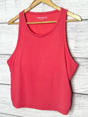 Outdoor Voices Coral Pink Ribbed Athletic Tank Top with Built In Bra Size XXL thumbnail 3