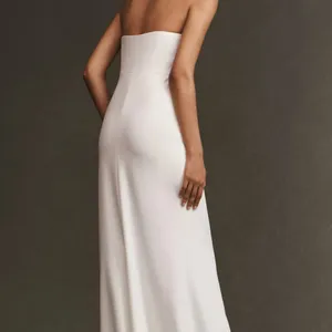 BHLDN White Anthropologie Wedding Line Crepe Strapless Gown Maxi Dress thumbnail 2