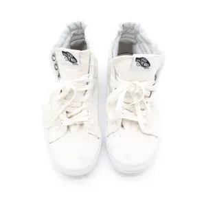 Vans Sk8-Hi High Top Sneakers Off White Canvas Skate Shoes Womens 6.5 thumbnail 2