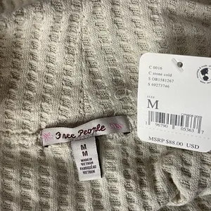 Free People Medium Thermal Top Juicy Cowl Neck Split Back Long Sleeve Stone Cold thumbnail 12