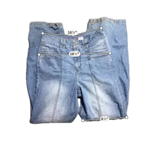 Cruel Girl‎ Medium Wash Wide Leg High Rise Front Seam Denim Jeans Size 13/32 thumbnail 5