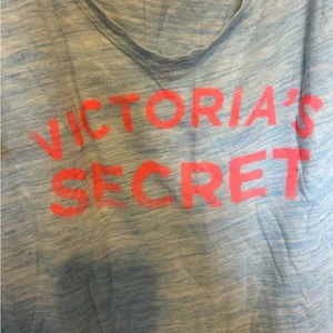 Victoria’s Secret blue short sleeve logo pajama shirt size large thumbnail 2