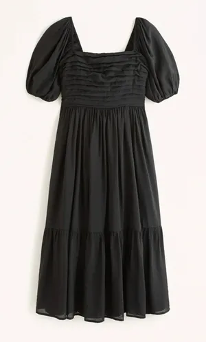 Abercrombie & Fitch Emerson Drama Bow-Back Black Maxi Dress Size Small NWT thumbnail 1