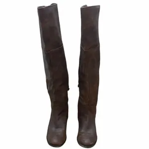 Knee high vegan leather distressed look boots thumbnail 2
