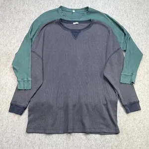 Free People Top Bundle Women S Early Night Waffle Knit Green Boho Oversized thumbnail 1