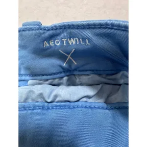 American Eagle Outfitters AEO Twill Midi Super Stretch Blue Chino Shorts Size 8 thumbnail 3