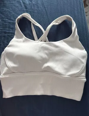 Lululemon White Ribbed energy bra 4 thumbnail 1