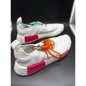 Adidas NMD_R1 Sneakers Womens 8.5 White Pink GZ4864 Mismatched Laces Boost thumbnail 4
