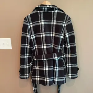 Ike Behar Fleece Check Print Peacoat Black‎ White S thumbnail 7