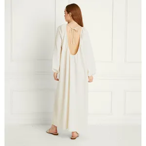 Hill House Simone Long Sleeve Maxi Dress in Coconut Milk Size L thumbnail 2