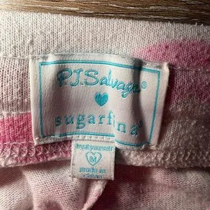 PJ‎ Salvage Sugarfina Pajama Pants White Pink Medium Lips Print Lounge Sleepwear thumbnail 3
