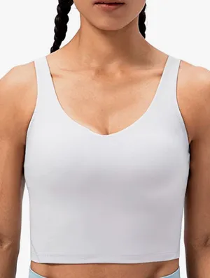 Amazon Lavento Women's Longline Sports Bra - Crop Tank Top with Built in Bra thumbnail 3