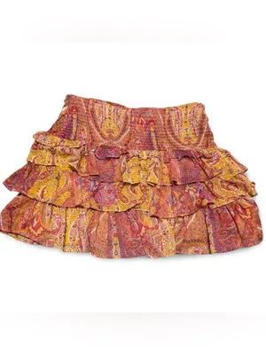 Zara Tiered Ruffle Colorful Mini Skirt thumbnail 4