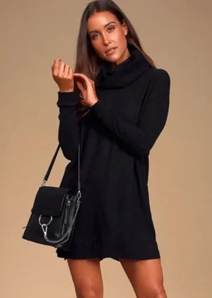 NWT Lulus Black Sweater Dress Size Small thumbnail 1