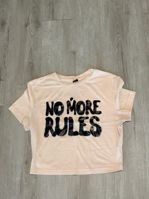 SHEIN No More Rules Graphic Crop T Pink Size M thumbnail 3