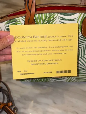 NWT Dooney & Bourke Siesta Key Celeste Satchel White Palm Leaf Bag Purse thumbnail 9