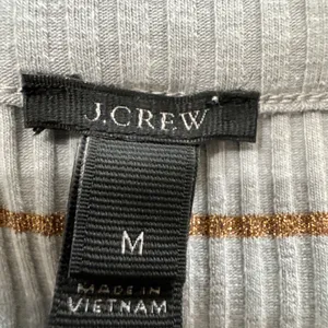 NWOT Chic J Crew Ribbed Gold‎ Metallic Striped Ruffle Short Sleeve Shirt Size M thumbnail 6