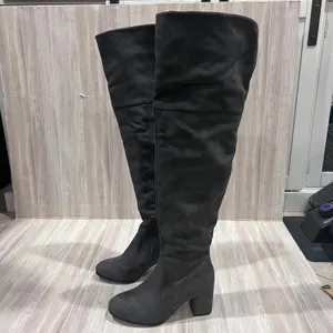 Dream Paris Over the Knee Boots Block Heel Gray Thigh High Boots Womens Size 9 thumbnail 8