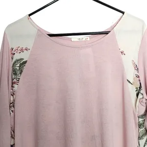 Womens Floral Paisley‎ Tunic Top L 3/4 Sleeve Pink Mixed Media Le Lis Spring NWT thumbnail 5