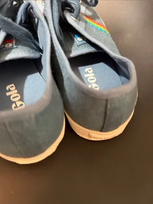 Gola‎ Coaster Rainbow Stitch Denim Multi Canvas Vegan Sneakers Womens Size 8 thumbnail 6