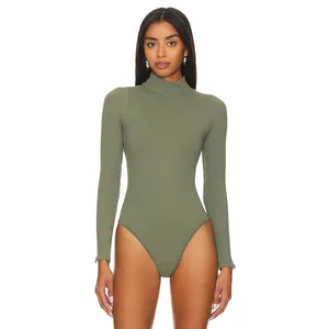 [Free People] Army Green XYZ Bodysuit Long Sleeve Ribbed Turtleneck NWT Sz L/XL thumbnail 12