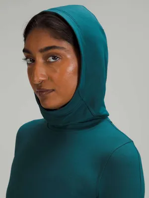 Lululemon Fleece Modal Long Sleeve Hoodie Green Jasper Yoga Pilates Activewear 4 thumbnail 3