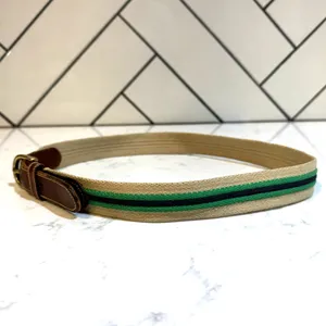 vintage Dooney & Bourke canvas brown leather tabs with a brass buckle blue green thumbnail 3