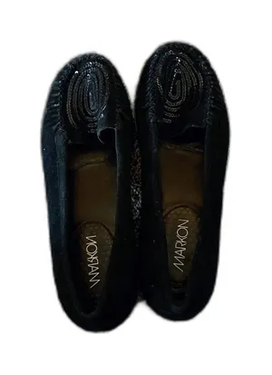 Markon Black Jo loafers Beaded Shoes 9 1/2W Size 9.5 thumbnail 1