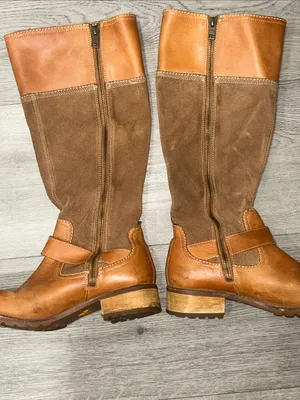 Timberland Women's Tan & Brown Leather Suede Mid-Calf Riding Boots 8.5W thumbnail 2