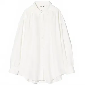 Uniqlo Linen Blend Oversized Shirt Button Up Off White NWT XS thumbnail 2