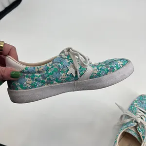 Converse Shoes Women's 7 Breakpoint Floral Low Top Lace Up Sneakers 555952C Teal thumbnail 3