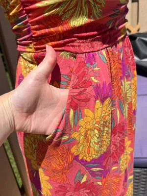 Tabitha Webb Floral V-Neck Stretch Maxi Dress with Pockets Size XS Summer Garden thumbnail 4