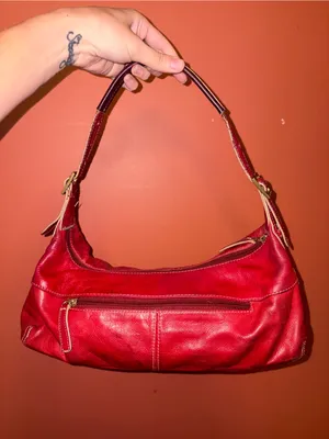 Stone Mountain Vintage Red Leather Barrel Bag thumbnail 3
