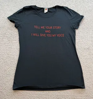 Fruit of the Loom The Voiceless Project Women’s Black T-Shirt Medium Advocacy Social Awareness thumbnail 1