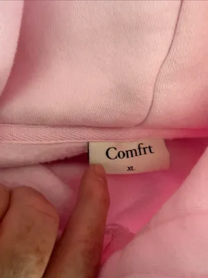 Pale Pink Hoodie Sweatshirt by Comfrt in size XL EUC thumbnail 4
