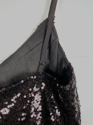 Lulus Black Sequin Mini Dress XS NWT Cocktail Party Homecoming Spaghetti Strap thumbnail 14