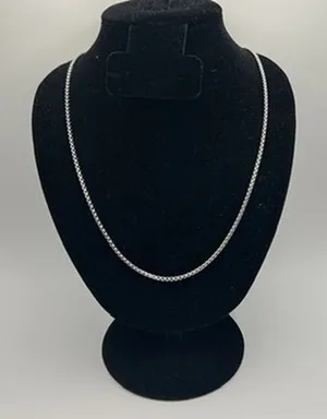 Mens Real Silver Box Chain 22 Inch Plated Stainless Steel Waterproof New thumbnail 1