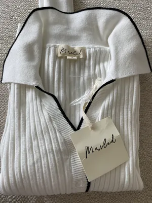 Marled Reunited Ivory Sweater With Black Tipping thumbnail 7