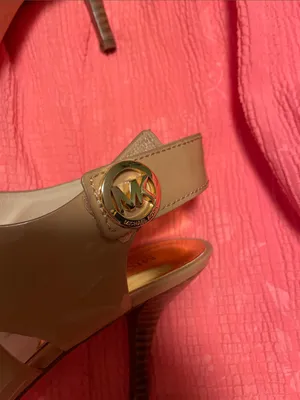 MICHAEL Michael Kors Tan Patent Leather Slingback Heels thumbnail 4