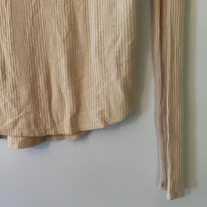 Joah Brown Light Pink Tan Waffle Knit Long Sleeve Loungewear Shirt Small /Medium thumbnail 5