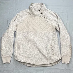 Abercrombie & Fitch Fleece Pullover Women S Tan Gorpcore Cabincore Soft Academia thumbnail 1