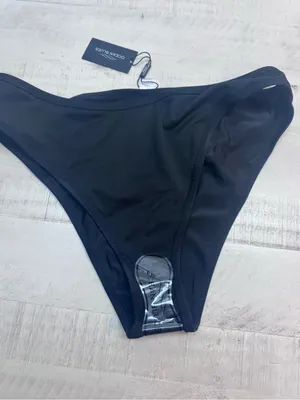Ocean Blues Cheeky High Leg Bikini Bottom Mid Rise Bathing Suit size large nwt thumbnail 7