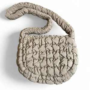 NWOT Wild Fable Taupe Puffer Quilted Crossbody Softside Woven Hand Bag Purse thumbnail 3