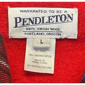 Vintage PENDLETON Jacket Women's Large Bright Red Virgin Wool‎ Full Front Zip thumbnail 5