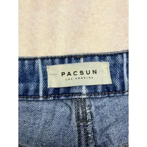 P A C S U N Womens Mom Jeans Blue Pinstripe Size 26 High Waisted Denim‎ thumbnail 2