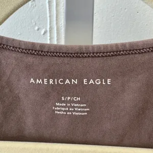 NWT American‎ Eagle Brown Ruched Tie Shoulder Scoop Neck Top T-shirt Small thumbnail 5