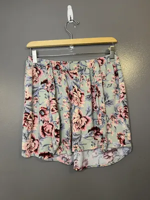 American Eagle Outfitters Skirt Womens Medium Blue Floral Wrap Elastic Waist thumbnail 3