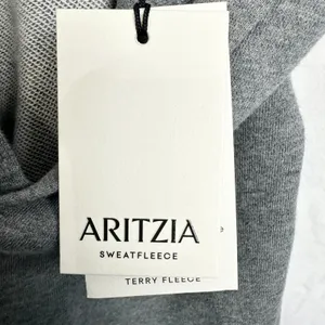 Aritzia Sweatfleece Perfect Raw Hem Hoodie Size Medium NWT Heather Dark Grey thumbnail 8