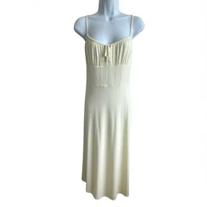 Wilfred Bellow dress Sz 4 babydoll Slip Ruched Bodice whipped yellow Aritzia thumbnail 2