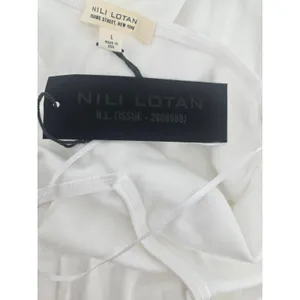 Nili Lotan Dress Womens L Stevie Dress White Halter V-Neck Maxi NEW thumbnail 4